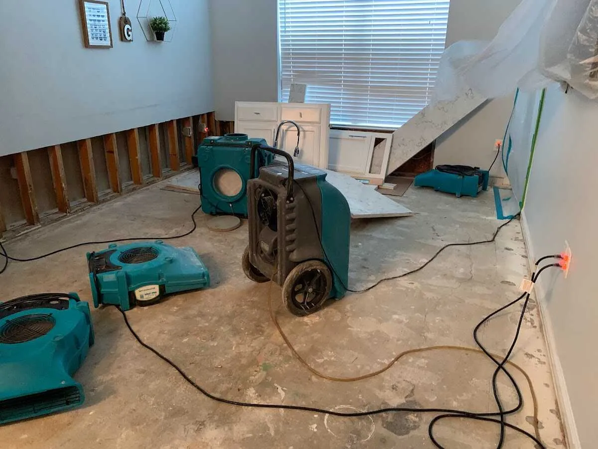 Dehumidifier in flood-cut room for Water Extraction & Removal in Palm River-Clair Mel